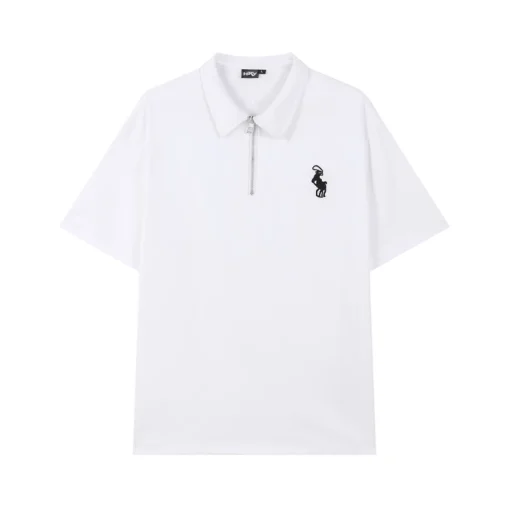 Áo Polo Nam Cổ Zip Chất Vải Cotton Thoáng Mát Co Gian Họa Tiết Thêu Logo Sắc Nét - Ảnh 6