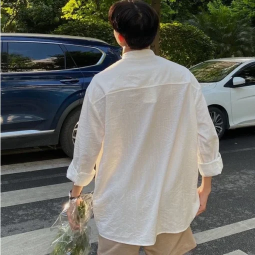 Áo Sơ Mi Nam Mùa Hè Chất Đũi Linen Thấm Hút Mồ Hôi Phù Hợp Mặc Đi Biển Đi Chơi Cao Cấp - Ảnh 3