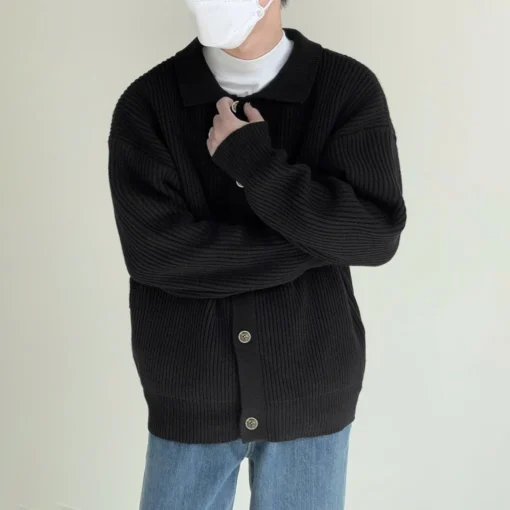 Áo Khoác Len Cardigan Len Lông Thỏ Nam Nữ Màu Trơn Cao Cấp Dáng Rộng - Ảnh 4