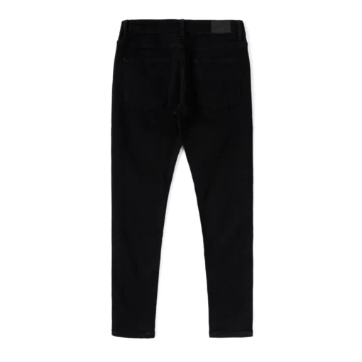 Quần jean nam rách gối to màu đen trơn chất bò co dãn 4 chiều đẹp form dáng skinny - Ảnh 4