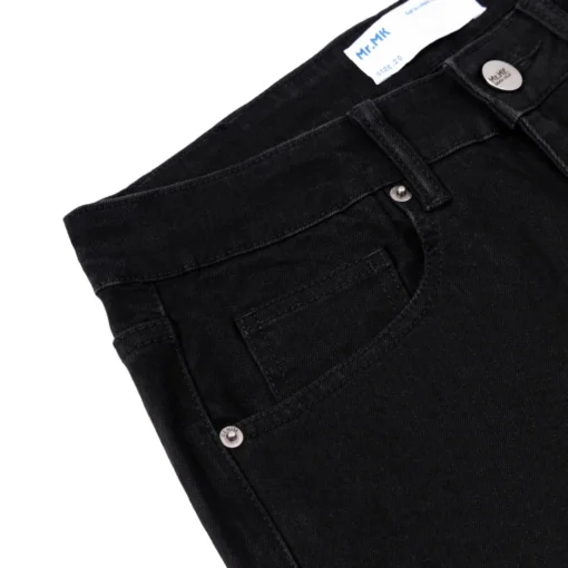 Quần jean nam rách gối to màu đen trơn chất bò co dãn 4 chiều đẹp form dáng skinny - Ảnh 7