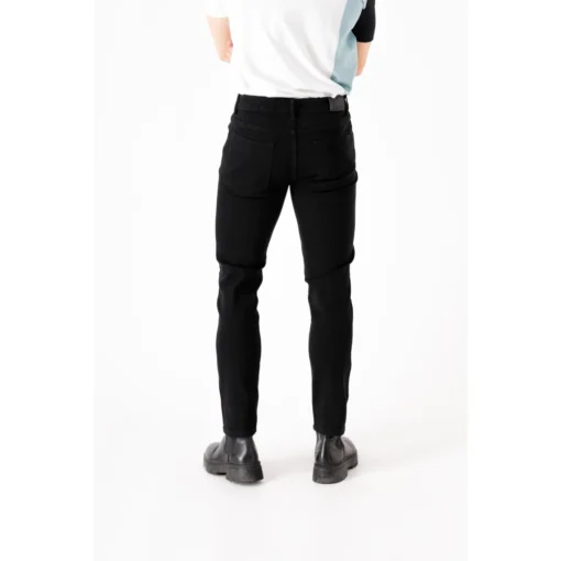 Quần jean nam rách gối to màu đen trơn chất bò co dãn 4 chiều đẹp form dáng skinny - Ảnh 3